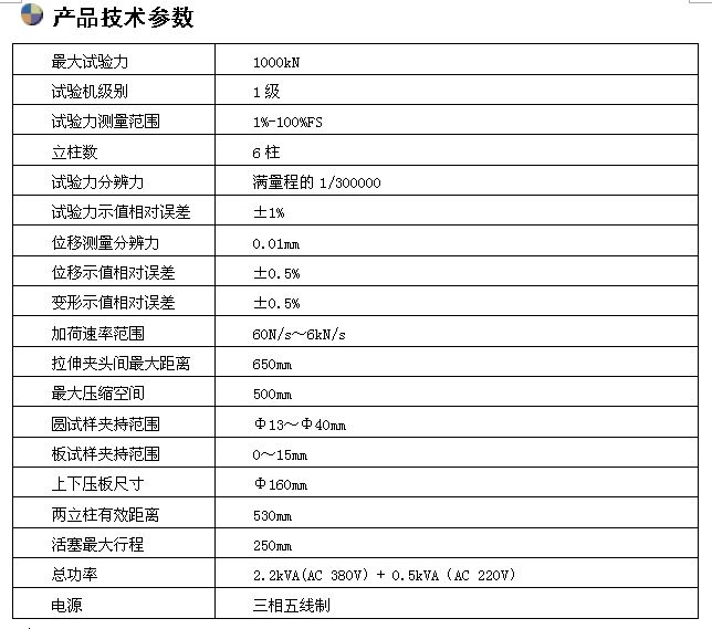 1000KN微機控制電液伺服萬能試驗機